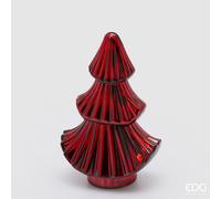 EDG Enzo De Gasperi Candela Forest Albero di Natale H 25 Cm L 15 Cm L 9 Cm Cranberry Pomegranate Red