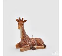 EDG Enzo De Gasperi Candela Giraffa H 16 Cm Marrone e Bianco