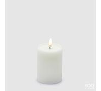EDG Enzo De Gasperi Candela moccolo di natale con luce led D7.5xH10 cm 3 varianti (1pz) BIANCO
