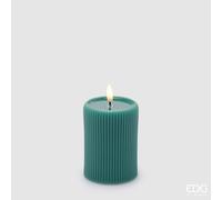 EDG Enzo De Gasperi Candela moccolo di natale con luce led D7.5xH10 cm 3 varianti (1pz) VERDE