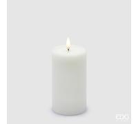 EDG Enzo De Gasperi Candela Led Lounge Moccolo H 13 Cm D 7,5 Cm Bianco