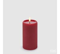 EDG Enzo De Gasperi Candela Led Lounge Moccolo H 13 Cm D 7,5 Cm Rosso