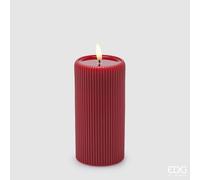 EDG Enzo De Gasperi Candela Led Lounge Moccolo H 15 Cm D 7,5 Cm Rosso