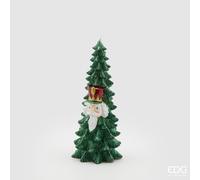 EDG Enzo De Gasperi Candela Natale Pino con Soldatino H 26 Cm D 11 Cm Verde