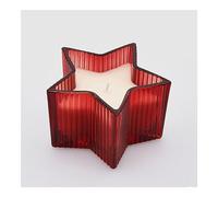 EDG Enzo De Gasperi Candela profumata a forma di stella natalizia in vetro trasparente, profumazione Ambra D13,5xH8 cm 3 varianti (1pz) ROSSO