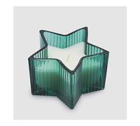 EDG Enzo De Gasperi Candela profumata a forma di stella natalizia in vetro trasparente, profumazione Ambra D10,5xH6,5 cm 3 varianti (1pz) VERDE