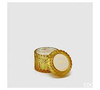 EDG Enzo De Gasperi Candela Crystal con Vaso + Scatola Regalo H 10,5 cm D 10,5 cm Light Yellow Giallo