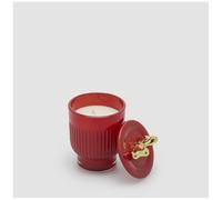 EDG Enzo De Gasperi Candela Profumata Natalizia Fiocco 11x7cm Vasetto in Ceramica Rosso