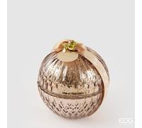 EDG Enzo De Gasperi Candela Sfera di Natale Vetro D 13 Cm Cinnamon Ambra