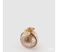 EDG Enzo De Gasperi Candela Sfera di Natale Vetro D 8 Cm Cinnamon Ambra