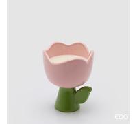 EDG Enzo De Gasperi Candela Tulip con Profumo H 11 Cm D 10 Cm Rose Water
