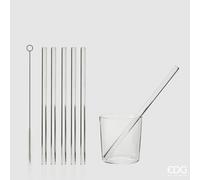 EDG Enzo De Gasperi Cannuccia Conf. 6Pezzi + Spazzolino H23 D1 Natural Trasparente