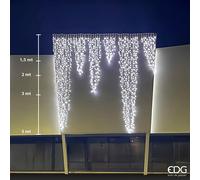 EDG Enzo De Gasperi Cascata Led Prolungabile 120 Maxi Led H 200 Cm L 50 Cm Ip 67 White