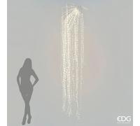 EDG Enzo De Gasperi Cascata Natalizia a Led 56 Fili 2.016 Luci L 290 Cm Cavo 10 Mt Avorio