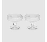 EDG Enzo De Gasperi Ciotola Coppa Righe Set 2 Pezzi 10x12cm Trasparente Vetro