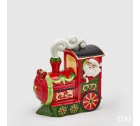 EDG Enzo De Gasperi Contenitore Natale Treno Babbo Natale H26X23X14 Green Red