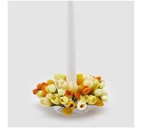 EDG Enzo De Gasperi Corona Girocandela Crocus-Mix Artificiali, Fiori Finti Giallo/Arancione D13 cm