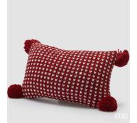 EDG Enzo De Gasperi Cuscino Tricot Natalizio Rettangolare 50 x 30 Cm Bianco Rosso