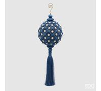 EDG Enzo De Gasperi Decorazione Natale Nappa Intrecci H 36 Cm D 12 Cm Blue