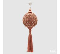 EDG Enzo De Gasperi Decorazione Natale Nappa Intrecci H 36 Cm D 12 Cm Light Peach 1 Pz