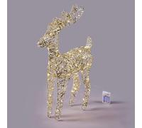 EDG Enzo De Gasperi Decoro Renna di Natale Led Intreccio 50 MicroLed H 60 Cm L 30 Cm L 15 Cm IP20 Gold