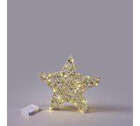 EDG Enzo De Gasperi Decorazione Natalizia Luminosa Stella Intreccio 30 Microled 30cm Oro