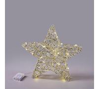 EDG Enzo De Gasperi Decorazione Natalizia Luminosa Stella Intreccio 40 Microled 40cm Oro