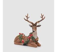 EDG Enzo De Gasperi Decorazione Natalizia Renna 25,5x27x12cm Poliresina