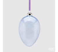 EDG Enzo De Gasperi Decorazione Uovo Vetro H 13,5 Cm D 9,5 Cm Lavanda