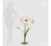 EDG Enzo De Gasperi Decoro Anemone Jumbo Led con Base H 110 Cm D 65 Cm Bianco