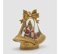 EDG Enzo De Gasperi Decoro Campana Babbo e Mamma Natale H 24,3 Cm L 24 Cm L 10,5 Cm Musica, MOV. LED Gold