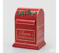 EDG Enzo De Gasperi Decoro Cassetta Posta Natalizia H 41 Cm L 30 Cm L 23 Cm Rossa