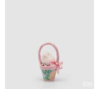 EDG Enzo De Gasperi Decoro Cesto di Pasqua con Pulcino H 23 Cm D 12 Cm Multicolor