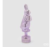 EDG Enzo De Gasperi Decoro Coniglio Twist H 37 Cm D 10 Cm Mov. e Led Lavender