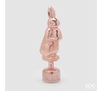 EDG Enzo De Gasperi Decoro Coniglio Twist H 37 Cm D 10 Cm Mov. e Led Pink