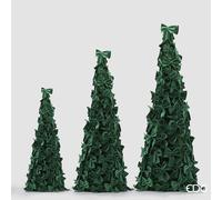 EDG Enzo De Gasperi Decoro Cono con Fiocchi di Natale H 150 Cm D 55 Cm 3 Pz Green