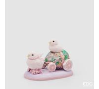 EDG Enzo De Gasperi Decoro di Pasqua Pulcino con Carretto H 20 Cm L 28 Cm L 18 Cm Multicolor