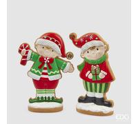 EDG Enzo De Gasperi Decoro Elfo di Natale Ass. H 32 Cm Green Red 1 Pz