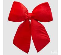 EDG Enzo De Gasperi Decoro Fiocco di Natale H 63 Cm L 62 Cm Velluto Rosso