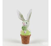 EDG Enzo De Gasperi Decoro Gelato Coniglio H 29 Cm D 9 Cm Green Mix