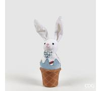 EDG Enzo De Gasperi Decoro Gelato Coniglio H 29 Cm D 9 Cm White Blue