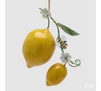 EDG Enzo De Gasperi Decoro Limone da Appendere Pianta Artificiale H 30 Cm L 12 x 26 Cm Verde Giallo
