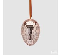 EDG Enzo De Gasperi Decoro Mirror Uovo da Appendere H 10 Cm D 7,5 Cm Salmon