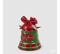 EDG Enzo De Gasperi Decoro Natale Campana MiniLed H 26 Cm D 20 Cm Verde Rosso