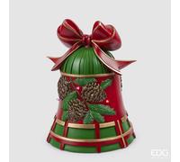 EDG Enzo De Gasperi Decoro Natale Campana MiniLed H 33 Cm D 25 Cm Verde Rosso