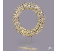 EDG Enzo De Gasperi Decoro Natale Corona con Base 1.800 MicroLed H 140 Cm L 100 Cm L 19 Cm IP44 Gold