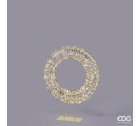 EDG Enzo De Gasperi Decoro Natale Corona con Base 720 MicroLed H 90 Cm L 70 Cm L 17 Cm IP44 Gold