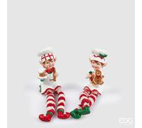 EDG Enzo De Gasperi Decoro Natale Elfo Cuoco H 23 Cm Ass. Green Red 1 Pz