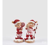 EDG Enzo De Gasperi Decoro Natale Elfo H 20 Cm Ass. White Red 1 Pz