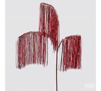 EDG Enzo De Gasperi Decoro Natale Frange Ramo X 3 H 103 Red